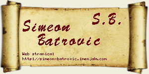 Simeon Batrović vizit kartica
